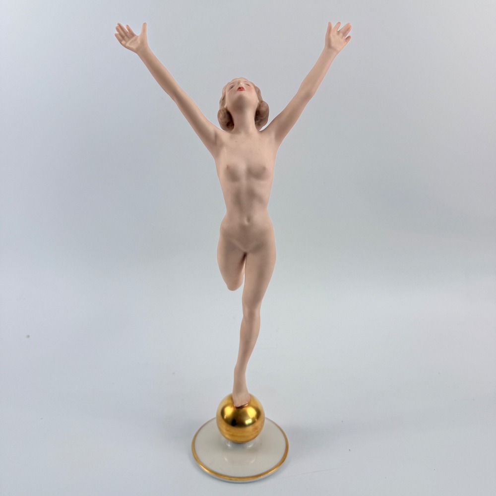 Hutschenreuther Selb Germany Porcelain Nude K Tutter Sun Dancer Ball 9.5"